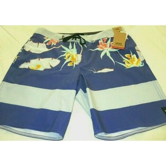 Vans Men's Era 4 Way Stretch Board shorts Purple Grey Floral Print NWT Free Ship - Picture 3 of 6